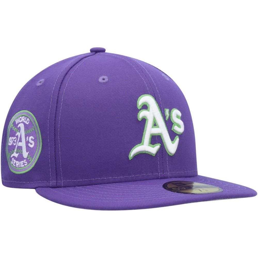 Athletics New Era Lime Side Patch 59FIFTY Fitted Hat - Purple - New Era Sale
