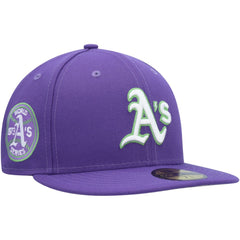 Athletics New Era Lime Side Patch 59FIFTY Fitted Hat - Purple - New Era Sale