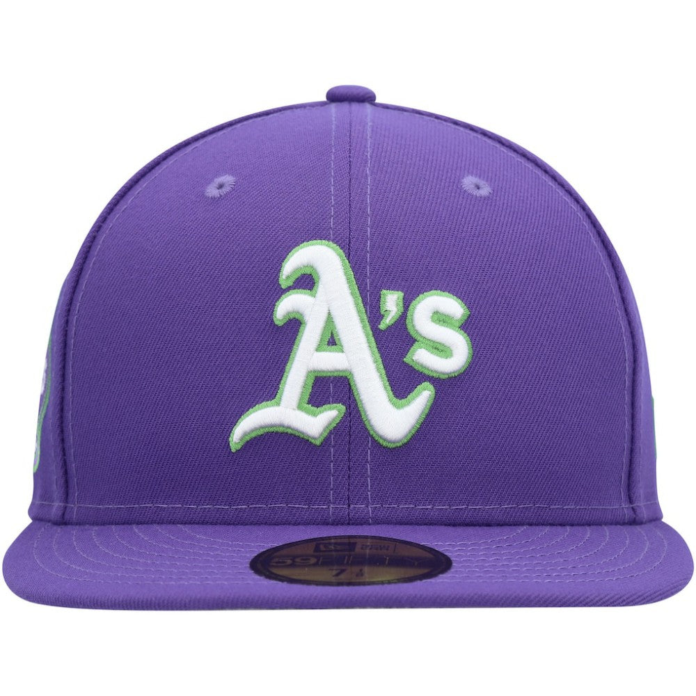 Athletics New Era Lime Side Patch 59FIFTY Fitted Hat - Purple - New Era Sale