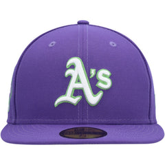 Athletics New Era Lime Side Patch 59FIFTY Fitted Hat - Purple - New Era Sale