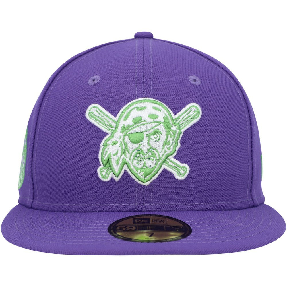 Pittsburgh Pirates New Era Lime Side Patch 59FIFTY Fitted Hat - Purple - New Era Online