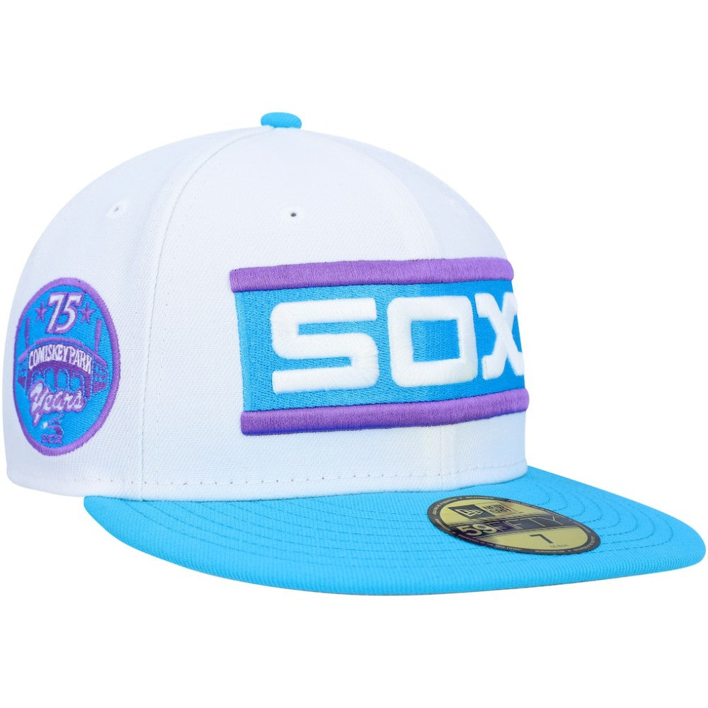 Chicago White Sox New Era Comiskey Park 75th Anniversary Vice 59FIFTY Fitted Hat - White - New Era Sale