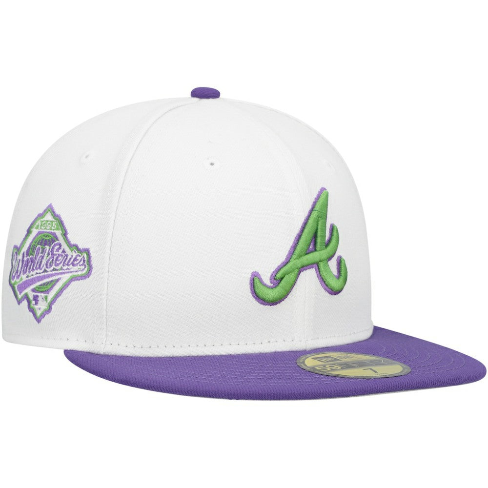 Atlanta Braves New Era  Side Patch 59FIFTY Fitted Hat - White - New Era Sale