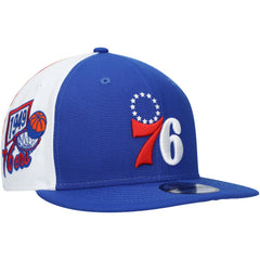 Philadelphia 76ers Pop Panels 9FIFTY Snapback Hat Royal | New Era discount