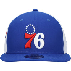Philadelphia 76ers Pop Panels 9FIFTY Snapback Hat Royal | New Era discount