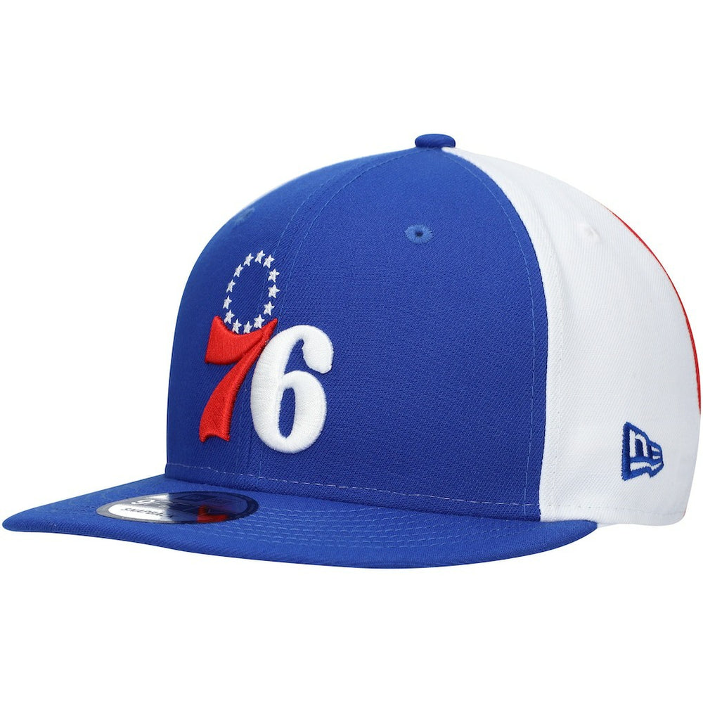 Philadelphia 76ers Pop Panels 9FIFTY Snapback Hat Royal | New Era discount