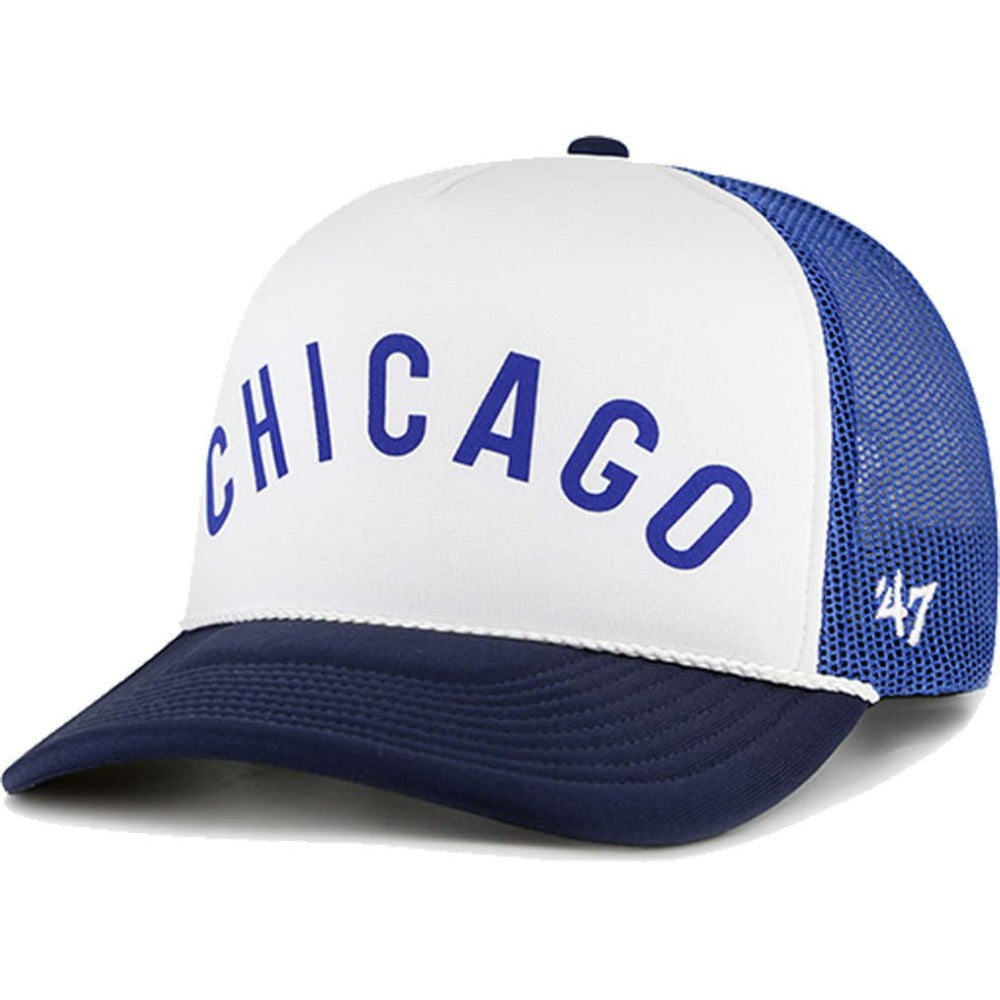 Chicago Cubs '47 Foam Front Script Trucker Snapback Hat - White - 47 brand Discount