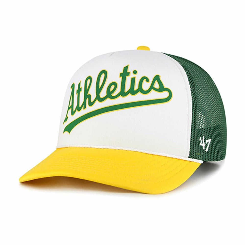 Athletics '47 Foam Front Script Trucker Snapback Hat - White - 47 brand Lifestyle
