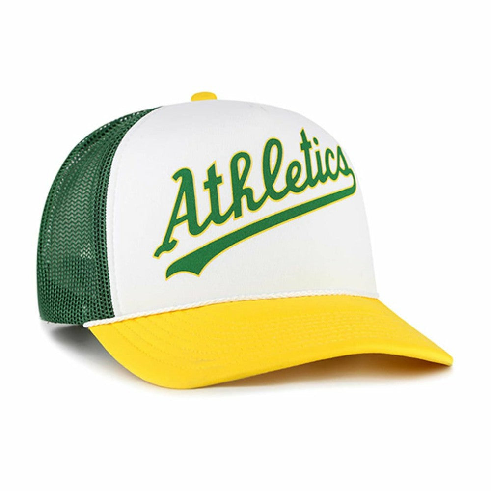 Athletics '47 Foam Front Script Trucker Snapback Hat - White - 47 brand Lifestyle