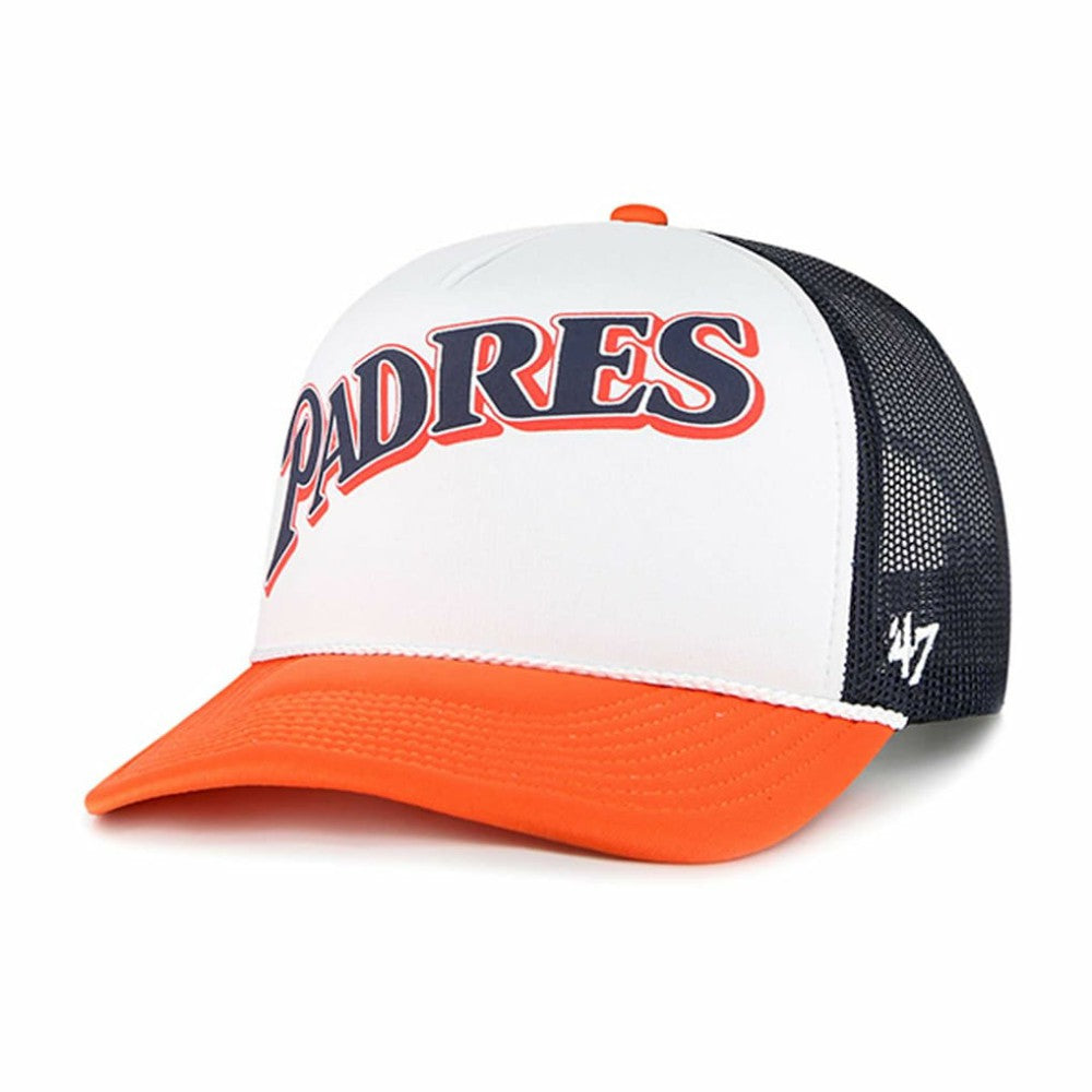 San Diego Padres '47 Foam Front Script Trucker Snapback Hat - White - 47 brand on Sale