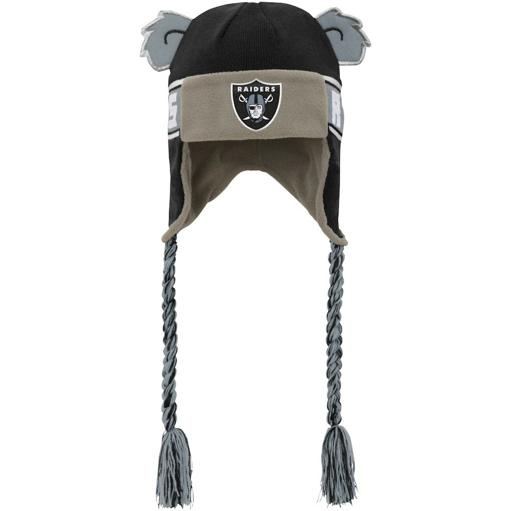 Las Vegas Raiders Youth Wordmark Ears Trooper Knit Hat Black