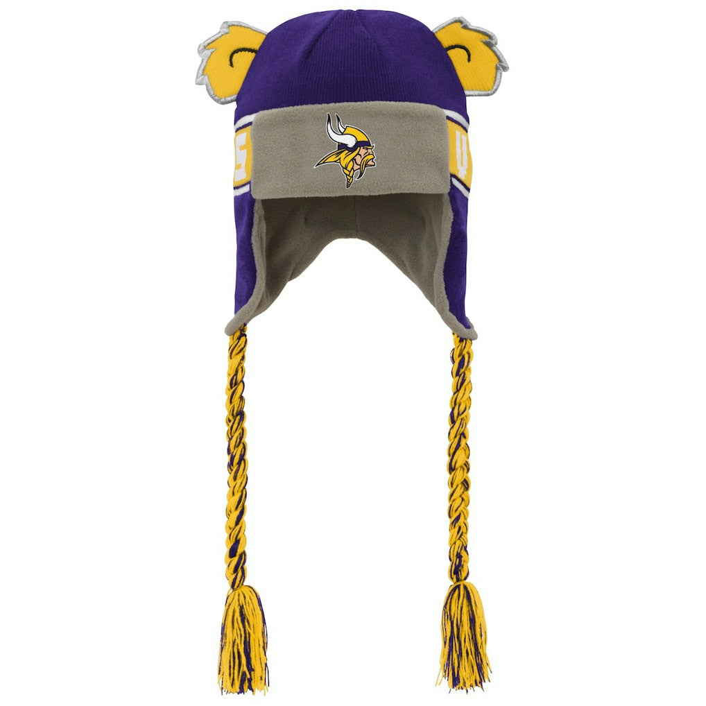 Minnesota Vikings Youth Wordmark Ears Trooper Knit Hat Purple
