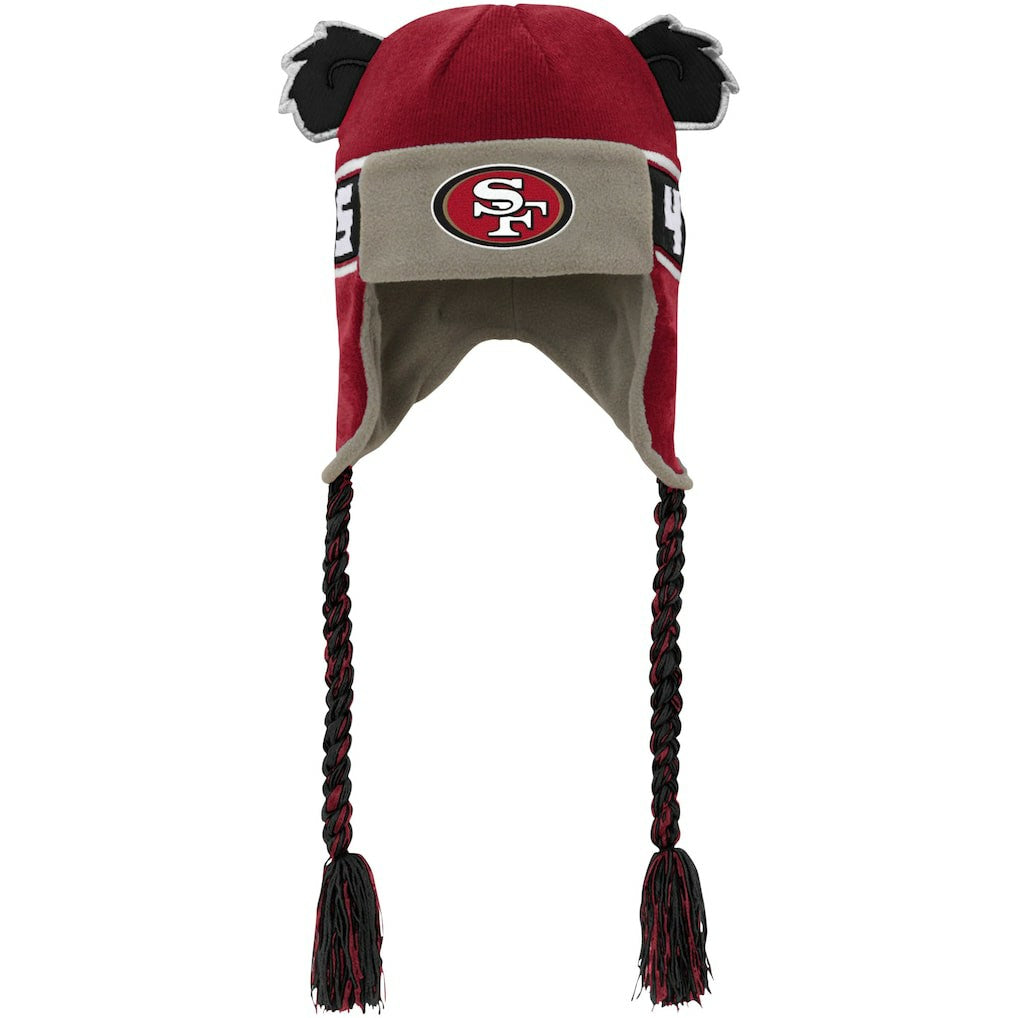 San Francisco 49ers Youth Wordmark Ears Trooper Knit Hat Scarlet