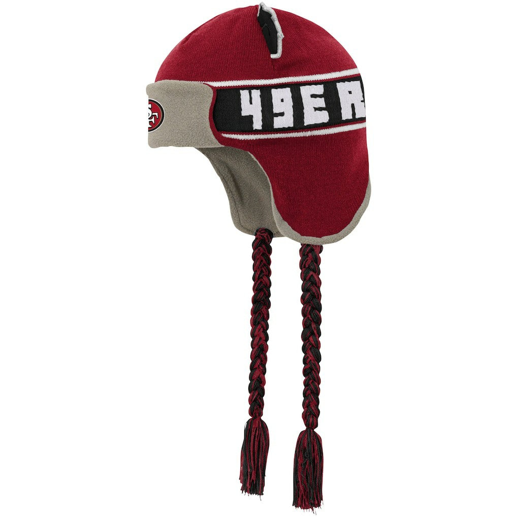 San Francisco 49ers Youth Wordmark Ears Trooper Knit Hat Scarlet