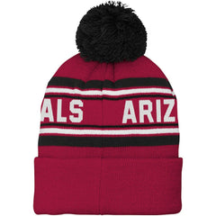 Arizona Cardinals Youth Jacquard Cuffed Knit Hat with Pom Cardinal