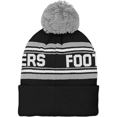 Las Vegas Raiders Youth Jacquard Cuffed Knit Hat with Pom Black