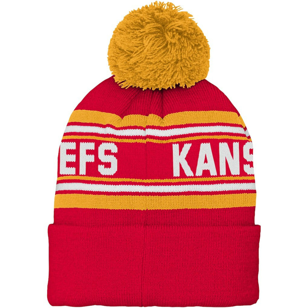 Kansas City Chiefs Preschool Jacquard Cuffed Knit Hat with Pom Red