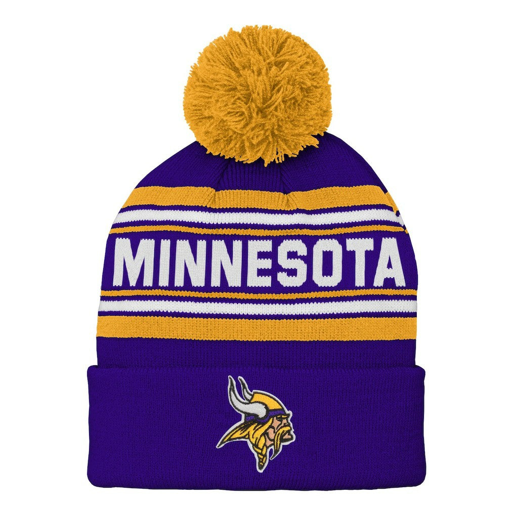 Minnesota Vikings Preschool Jacquard Cuffed Knit Hat with Pom Purple