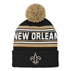 New Orleans Saints Preschool Jacquard Cuffed Knit Hat with Pom Black