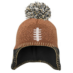 New Orleans Saints Preschool Football Head Knit Hat with Pom Brown