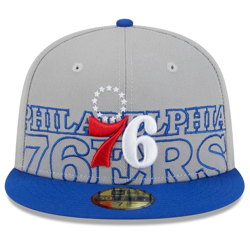 Philadelphia 76ers 2023 NBA Draft Two-Tone 59FIFTY Fitted Hat Gray/Royal | New Era online