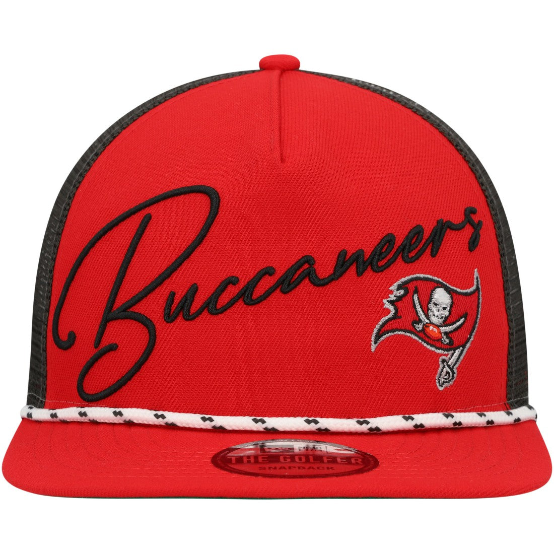 Tampa Bay Buccaneers New Era Script Logo Golfer 9FIFTY Snapback Hat Red
