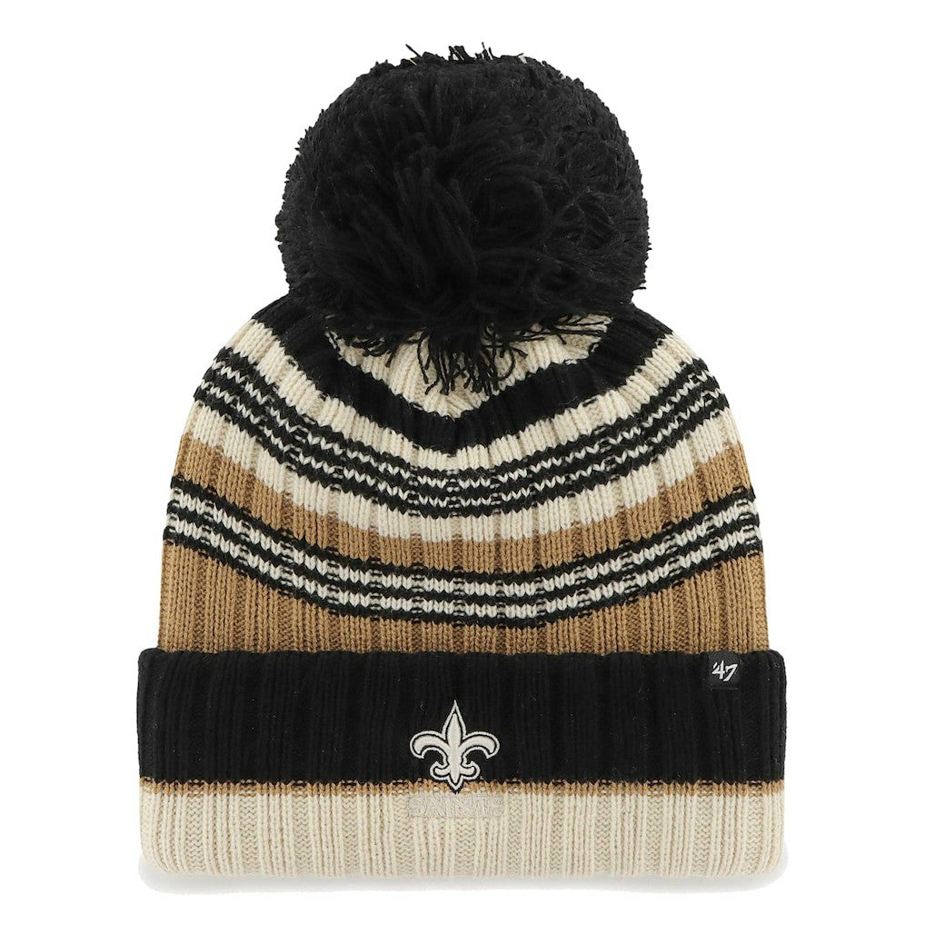 47 brand New Orleans Saints '47 Women's Barista Cuffed Knit Hat with Pom Natural