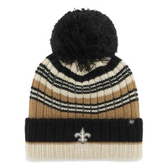 47 brand New Orleans Saints '47 Women's Barista Cuffed Knit Hat with Pom Natural