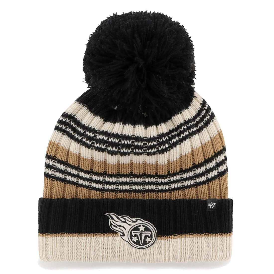 47 brand Tennessee Titans '47 Women's Barista Cuffed Knit Hat with Pom Natural