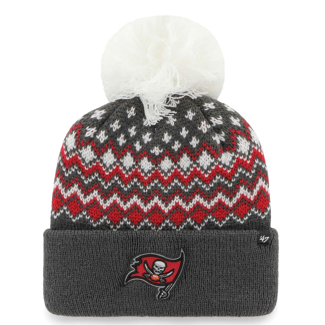 47 brand Tampa Bay Buccaneers '47 Women's Elsa Cuffed Knit Hat with Pom Pewter