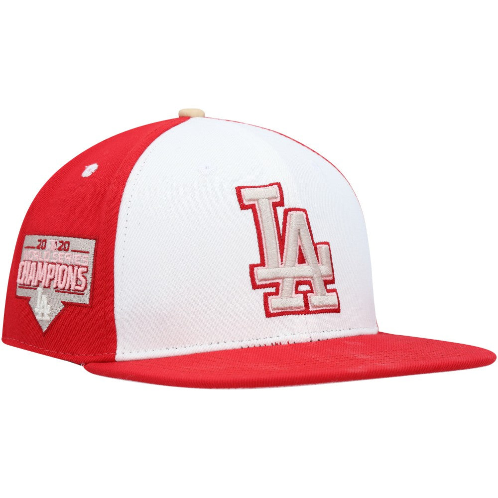 Los Angeles Dodgers Pro Standard Strawberry Ice Cream Drip Snapback Hat - White/Red - MLB Sale