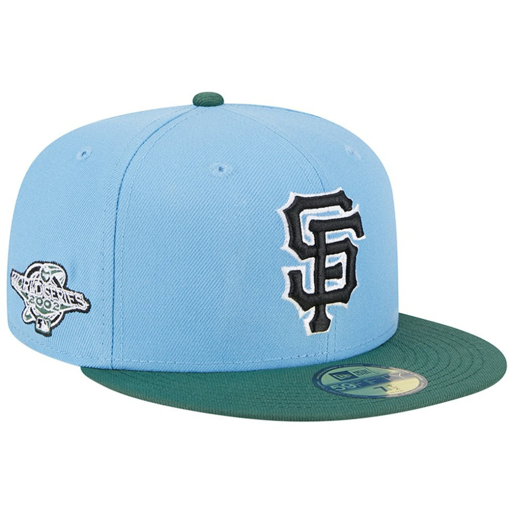 San Francisco Giants New Era 2002 World Series 59FIFTY Fitted Hat - Sky Blue/Cilantro - New Era Discount