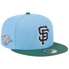 San Francisco Giants New Era 2002 World Series 59FIFTY Fitted Hat - Sky Blue/Cilantro - New Era Discount