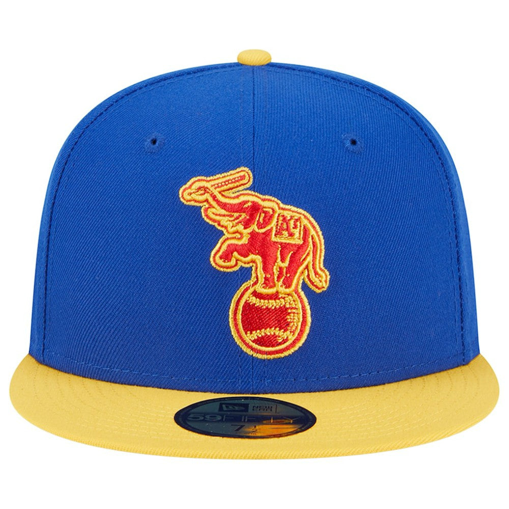 Athletics New Era Empire 59FIFTY Fitted Hat - Royal/Yellow - New Era on Sale