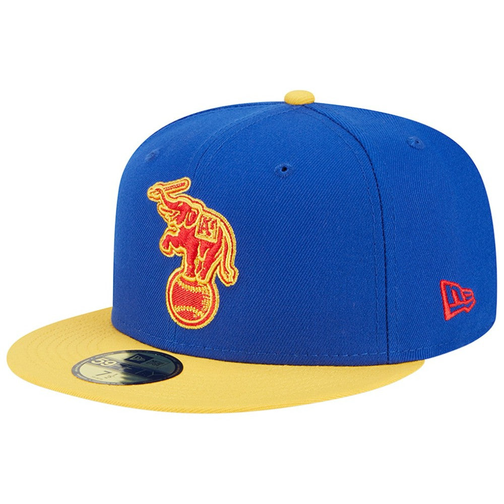 Athletics New Era Empire 59FIFTY Fitted Hat - Royal/Yellow - New Era on Sale