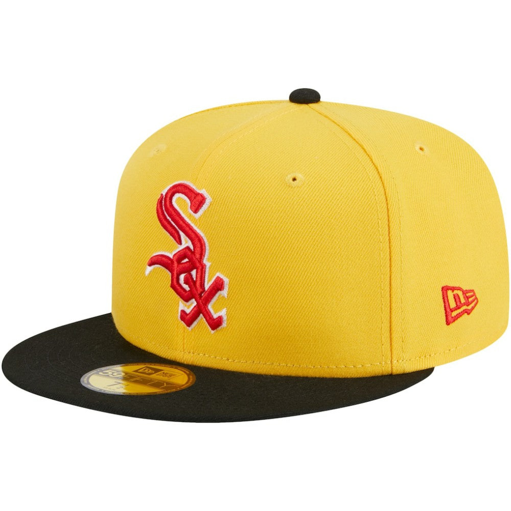 Chicago White Sox New Era Grilled 59FIFTY Fitted Hat - Yellow/Black - New Era Discount