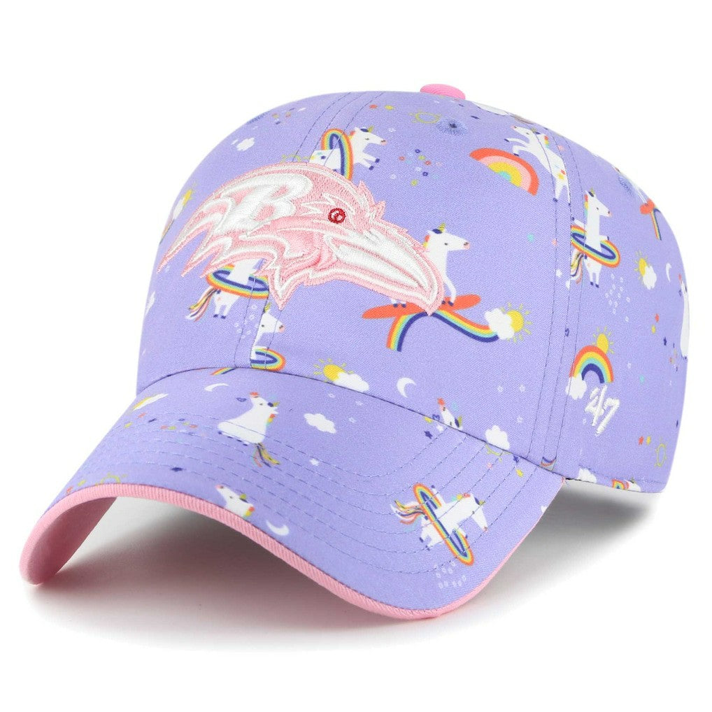 47 brand Baltimore Ravens '47 Girls Preschool Unicorn Clean Up Adjustable Hat Lavender