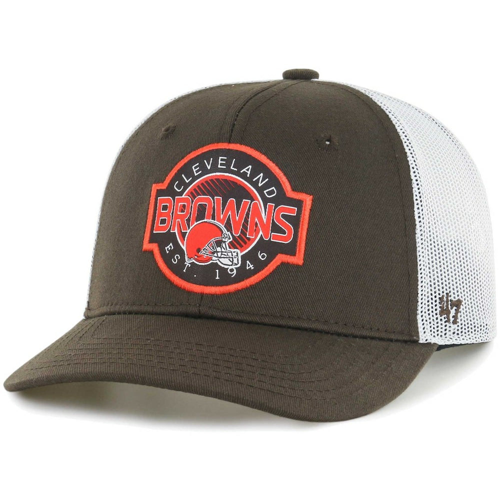 47 brand Cleveland Browns '47 Youth Scramble Adjustable Trucker Hat Brown/White