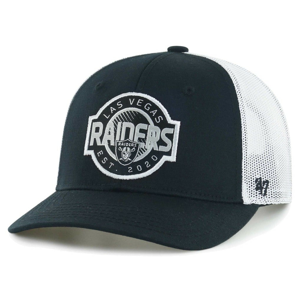 47 brand Las Vegas Raiders '47 Youth Scramble Adjustable Trucker Hat Black/White