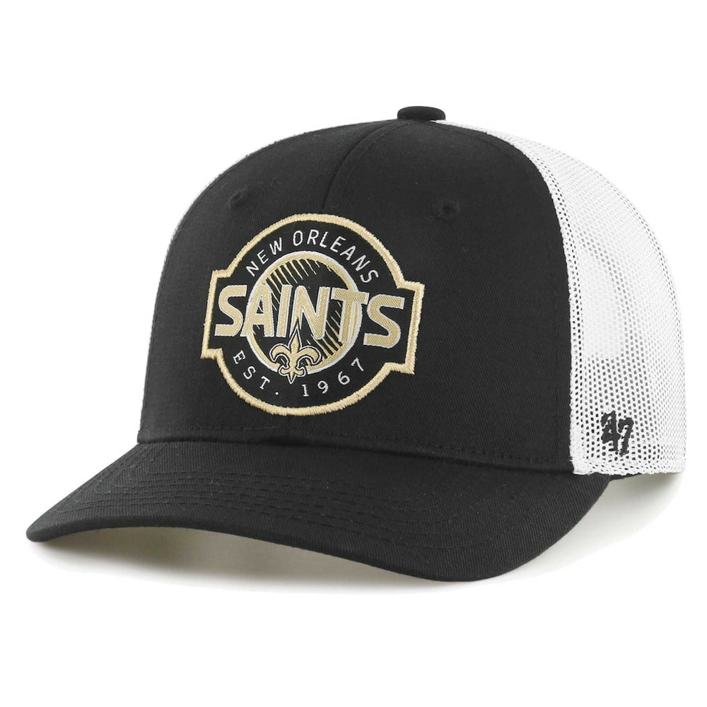 47 brand New Orleans Saints '47 Youth Scramble Adjustable Trucker Hat Black/White