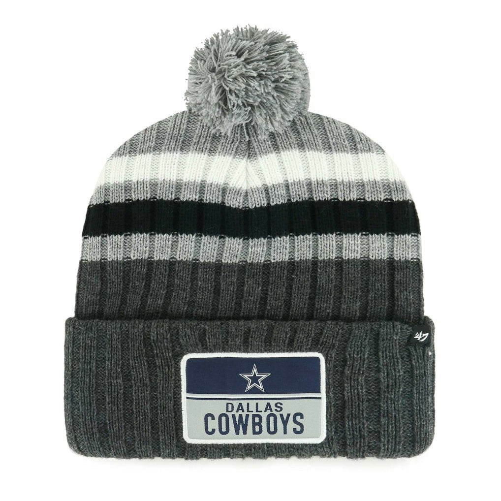 47 brand Dallas Cowboys '47 Stack Cuffed Knit Hat with Pom Gray