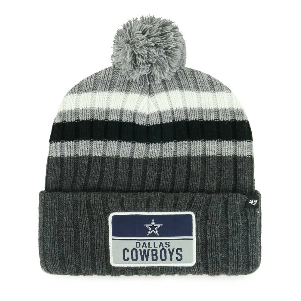 47 brand Dallas Cowboys '47 Stack Cuffed Knit Hat with Pom Gray
