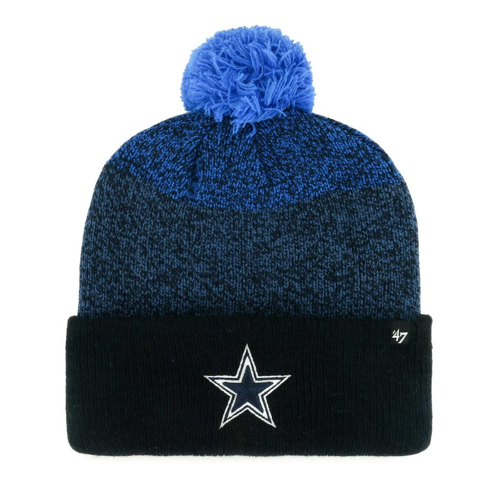 47 brand Dallas Cowboys '47 Dark Freeze Cuffed Knit Hat with Pom Navy