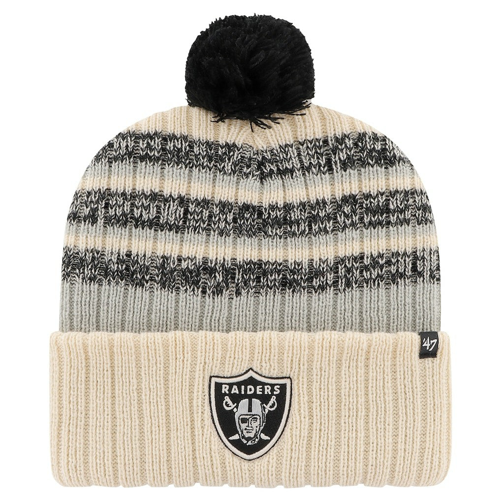 47 brand Las Vegas Raiders '47 Tavern Cuffed Knit Hat with Pom Natural