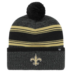 47 brand New Orleans Saints '47 Fadeout Cuffed Knit Hat with Pom Black
