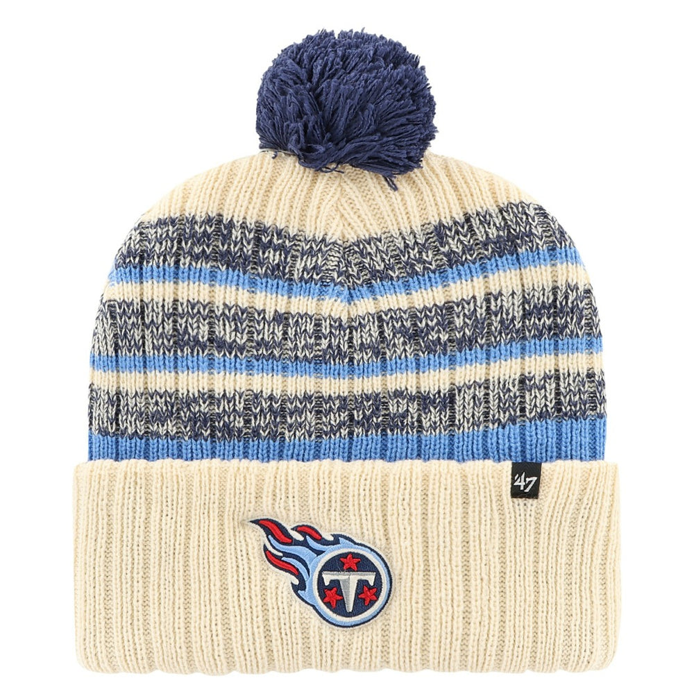 47 brand Tennessee Titans '47 Tavern Cuffed Knit Hat with Pom Cream