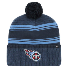 47 brand Tennessee Titans '47 Fadeout Cuffed Knit Hat with Pom Navy