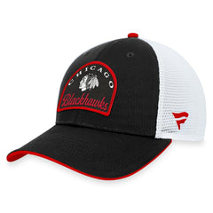 Chicago Blackhawks Fanatics Fundamental Adjustable Hat - Black/White - NHL 200010110