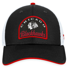 Chicago Blackhawks Fanatics Fundamental Adjustable Hat - Black/White - NHL 200010110