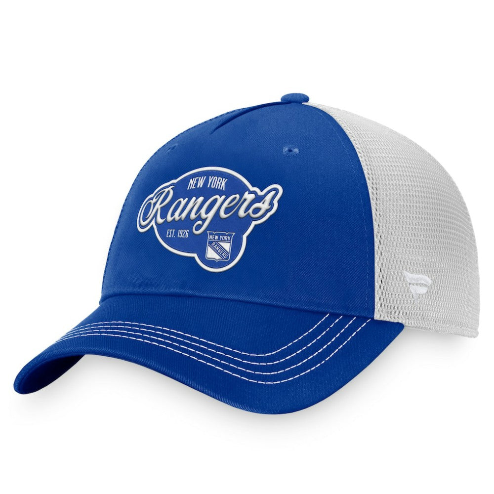 New York Rangers Fanatics Women's Fundamental Trucker Adjustable Hat - Navy/White - NHL 200010173